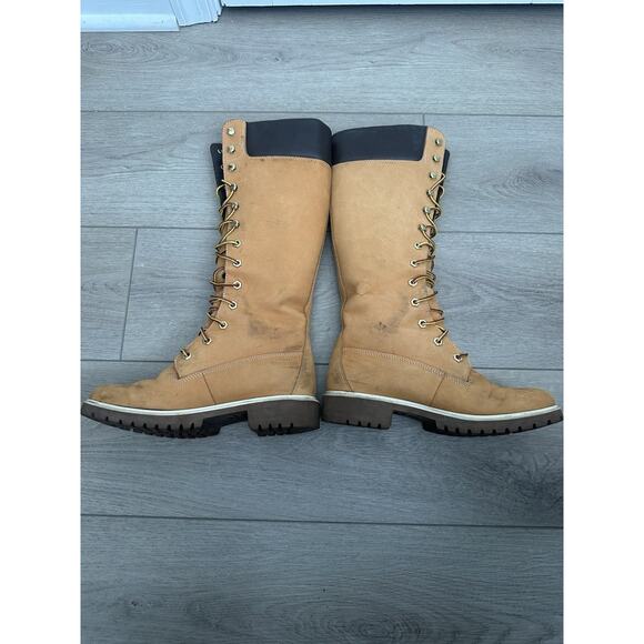 Timberland 14 inch premium calf boots wheat tan sz 6.5 women’s - Picture 2 of 6